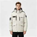 Janbo Men's Outdoor Multi-pocket Workwear Puffer Parka